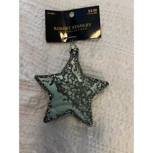New Robert Stanley Mercury Glass Blue Star Retro Christmas Ornament Aspen Cove